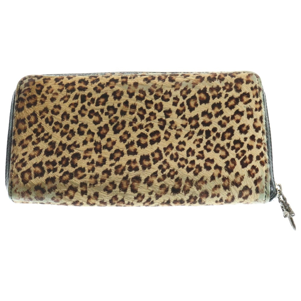 CHROME HEARTS(クロムハーツ) REC F ZIP MINI ミニ ラウンドジップ ダルメシアン ハラコレザー コンパクトウォレット 財布 ブラウン/ホワイト
