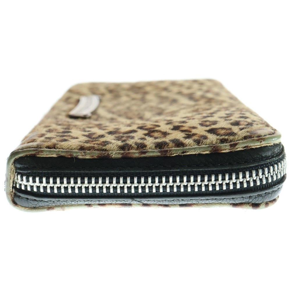 CHROME HEARTS(クロムハーツ) REC F ZIP MINI ミニ ラウンドジップ ダルメシアン ハラコレザー コンパクトウォレット 財布 ブラウン/ホワイト