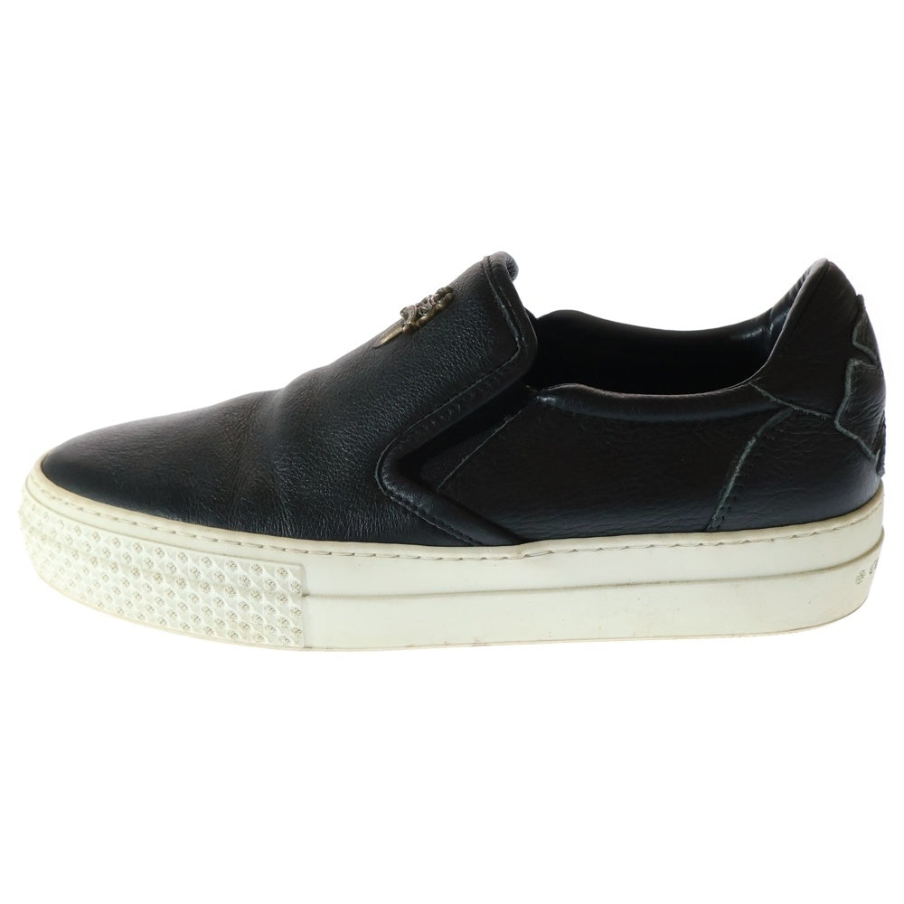 CHROME HEARTS(クロムハーツ) SLIP ON スリッポン ダガー装飾 レザー ローカットスニーカー シューズ ブラック レディース