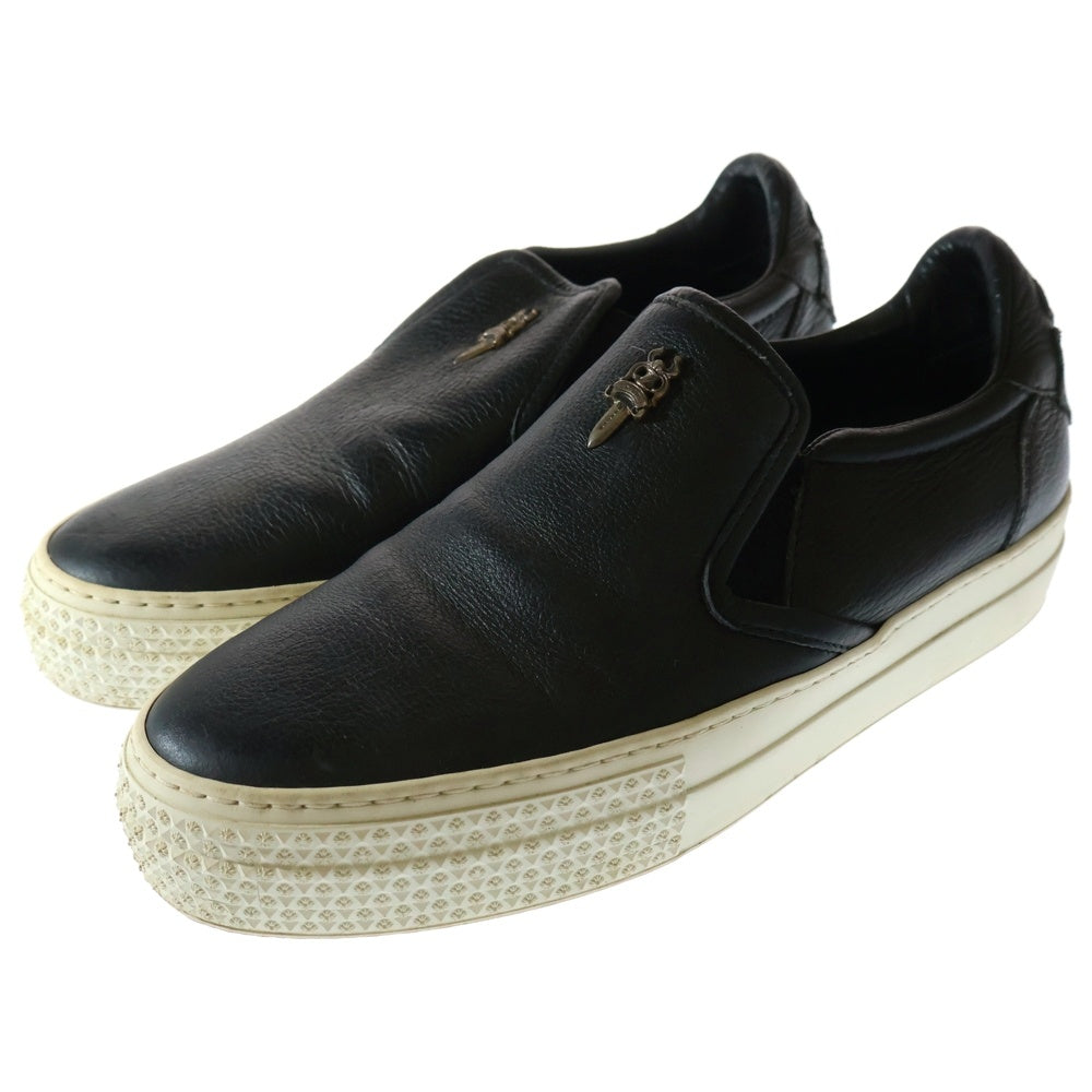 CHROME HEARTS(クロムハーツ) SLIP ON スリッポン ダガー装飾 レザー ローカットスニーカー シューズ ブラック レディース