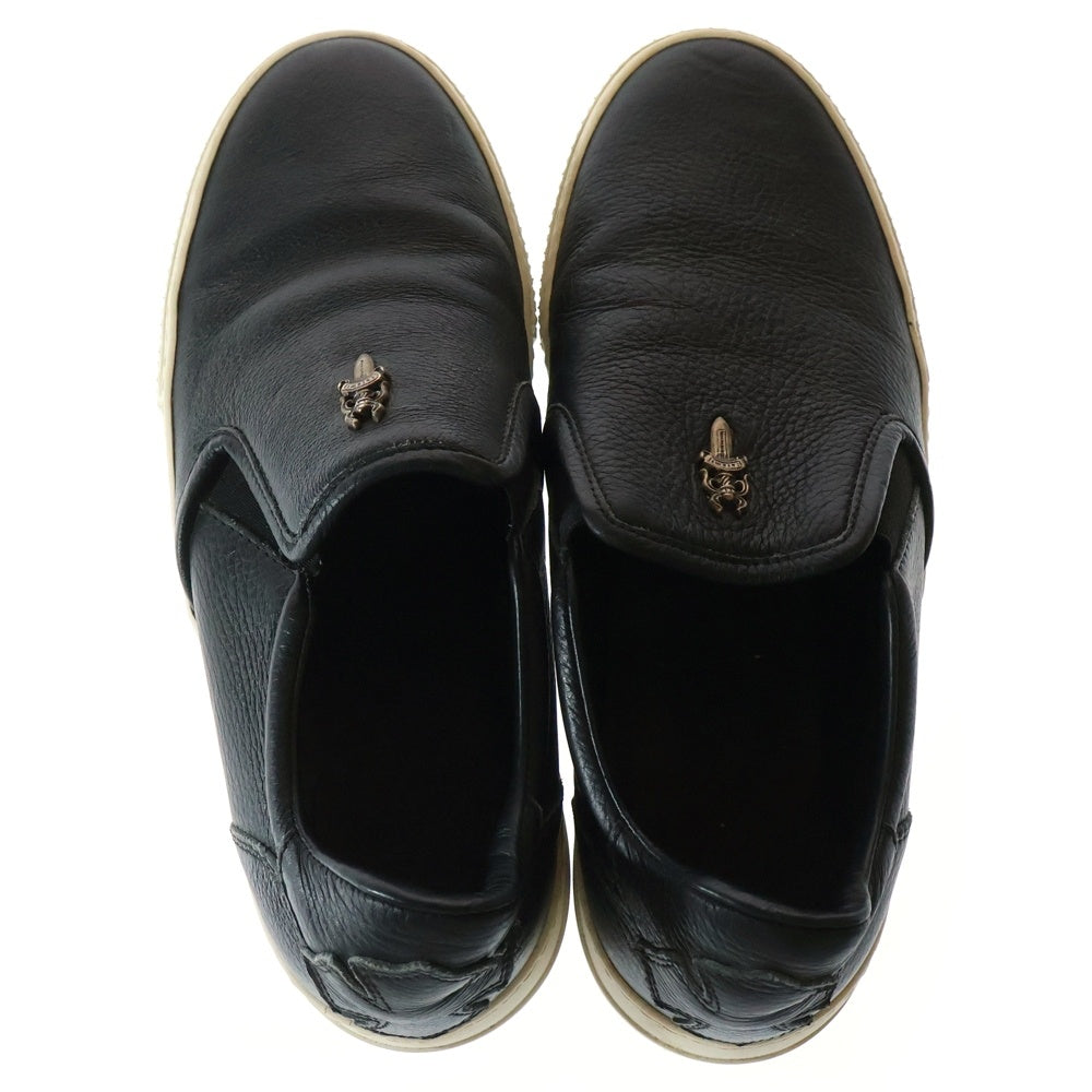 CHROME HEARTS(クロムハーツ) SLIP ON スリッポン ダガー装飾 レザー ローカットスニーカー シューズ ブラック レディース