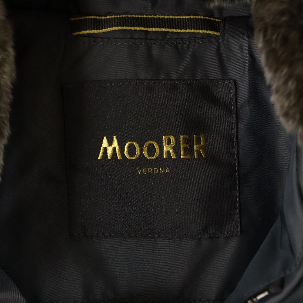 MOORER(ムーレー) カラーファー フロントジップボタン ナイロンダウンジャケット ブラウン SIRO-KM