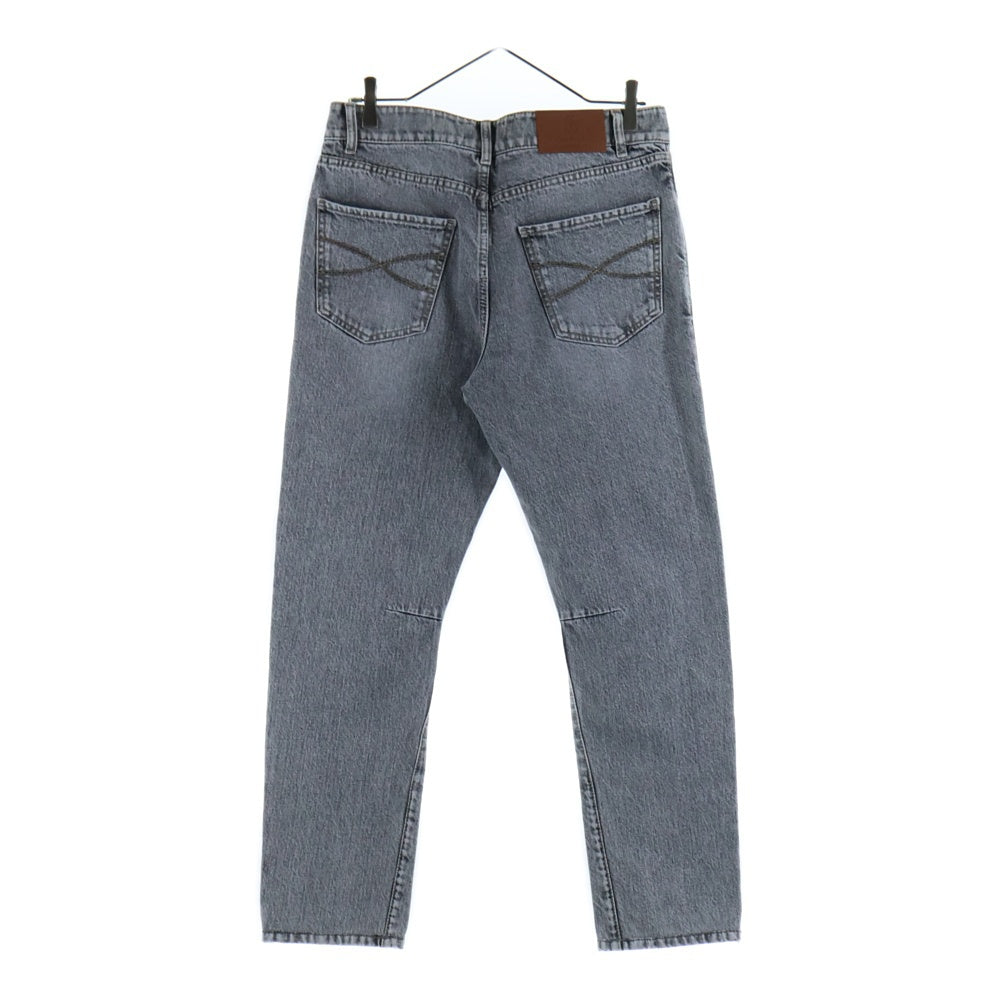 BRUNELLO CUCINELLI(ブルネロクチネリ) ボタンフライ テーパード デニムパンツ ブラック
