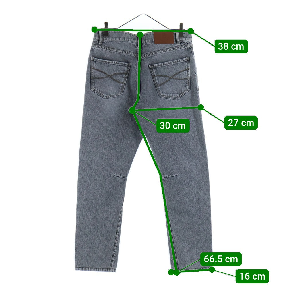 BRUNELLO CUCINELLI(ブルネロクチネリ) ボタンフライ テーパード デニムパンツ ブラック