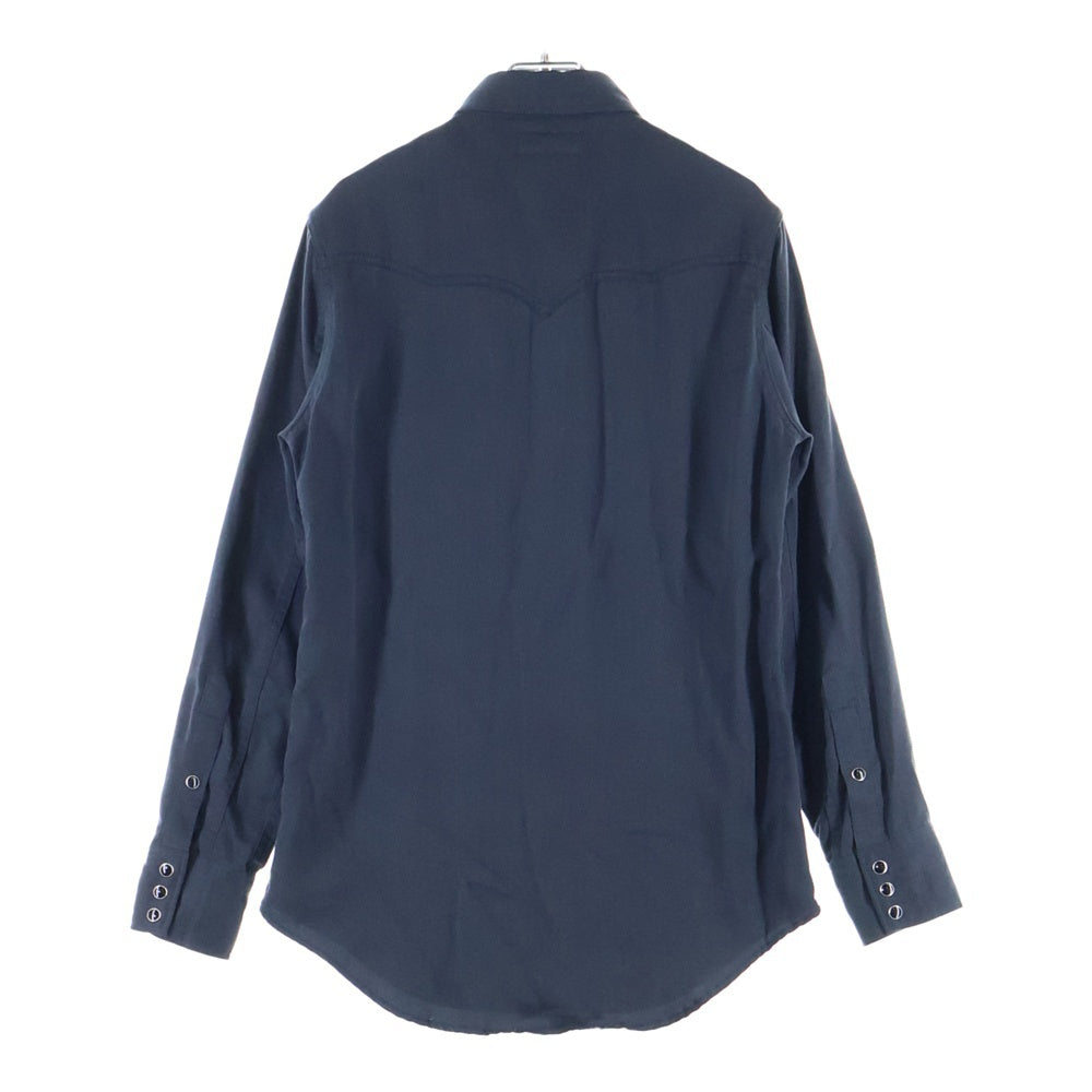 SAINT LAURENT PARIS(サンローランパリ) 15AW WESTERN L/S SHIRT ウエスタン フロントボタン 長袖シャツ ネイビー 391674 Y946I
