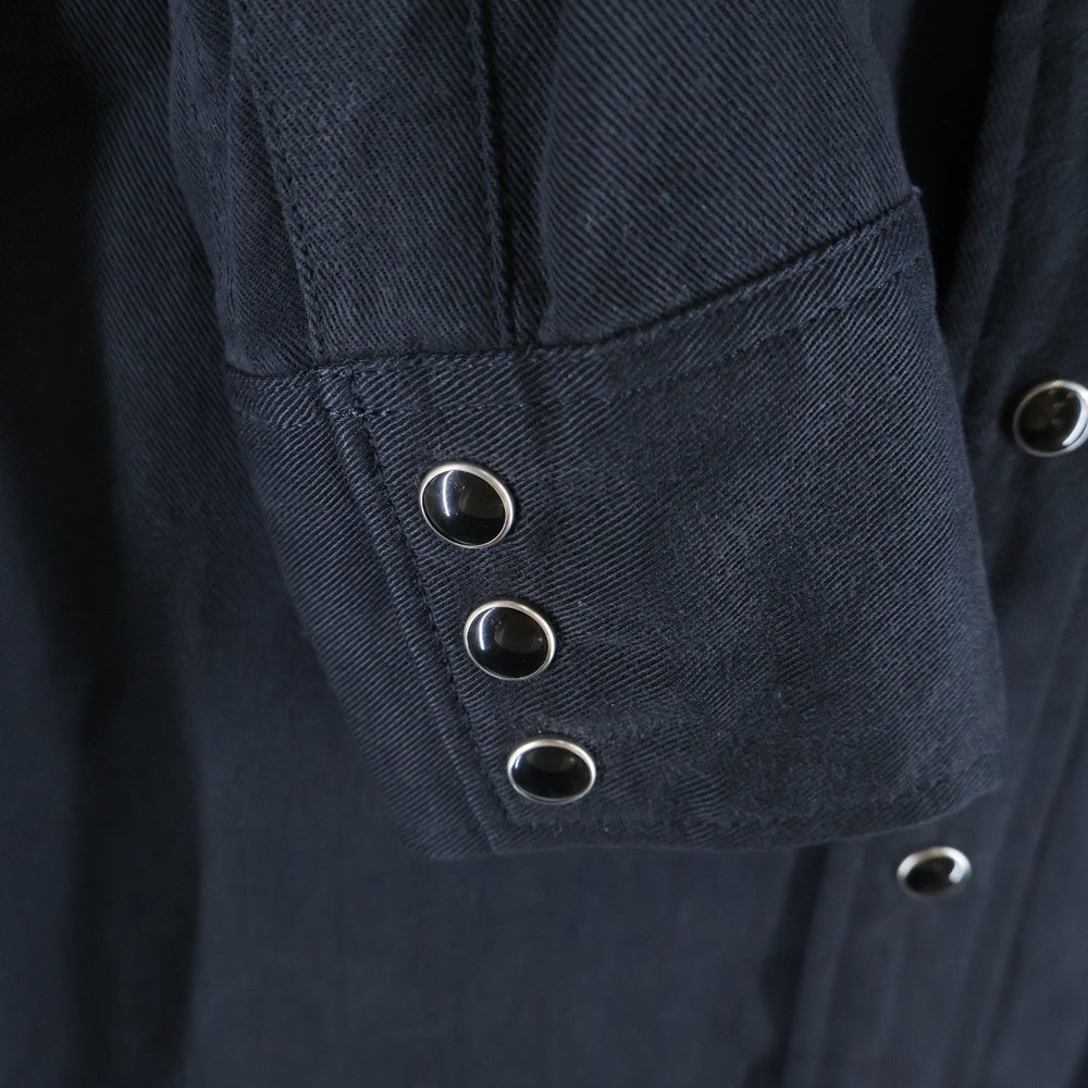 SAINT LAURENT PARIS(サンローランパリ) 15AW WESTERN L/S SHIRT ウエスタン フロントボタン 長袖シャツ ネイビー 391674 Y946I
