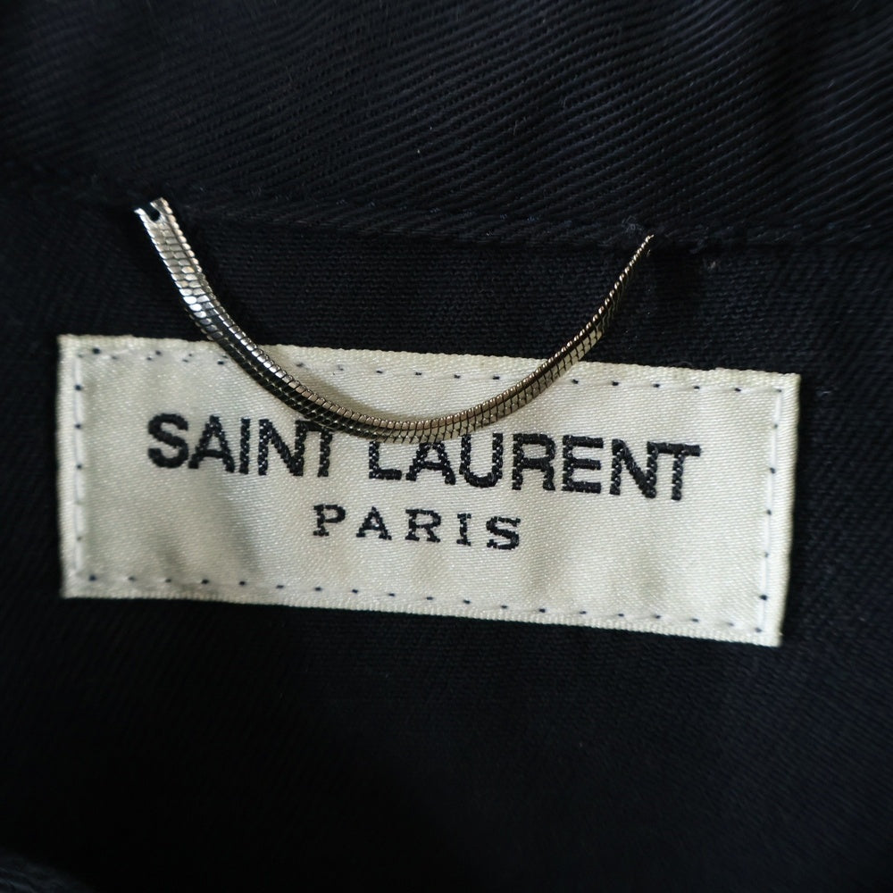 SAINT LAURENT PARIS(サンローランパリ) 15AW WESTERN L/S SHIRT ウエスタン フロントボタン 長袖シャツ ネイビー 391674 Y946I