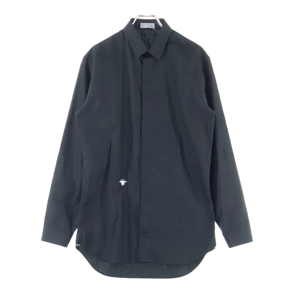 Dior HOMME(ディオールオム) フロントビーエンブロイダリー 比翼 長袖シャツ ブラック 163C501B1581