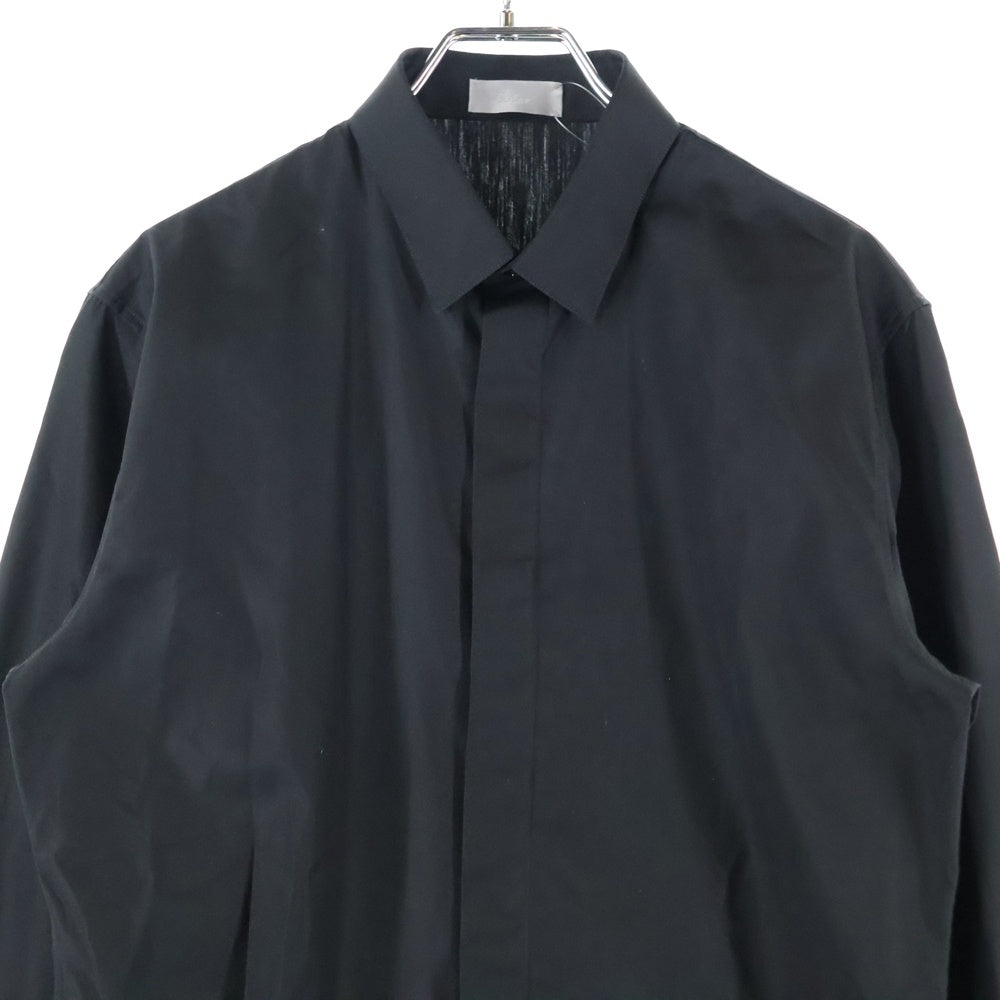 Dior HOMME(ディオールオム) フロントビーエンブロイダリー 比翼 長袖シャツ ブラック 163C501B1581
