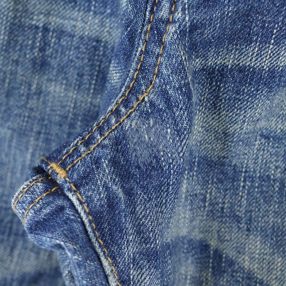 SAINT LAURENT PARIS(サンローランパリ) 20AW STRAIGHT JEANS ロゴレザーパッチ デニムパンツ ジーンズ ボタンフライ インディゴ 597052 Y945Q