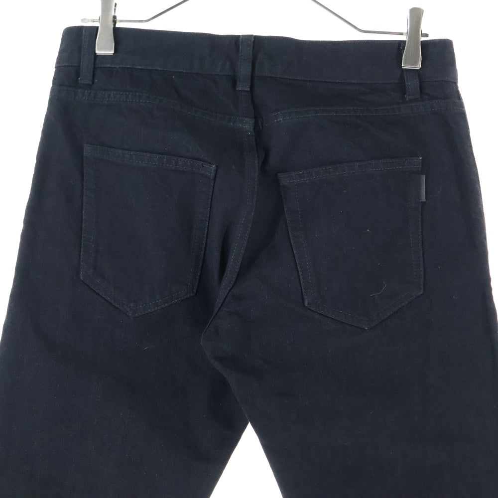 SAINT LAURENT PARIS(サンローランパリ) ロゴレザーパッチ ボタンフライ フレアデニム パンツ ブラック 526881 YF899