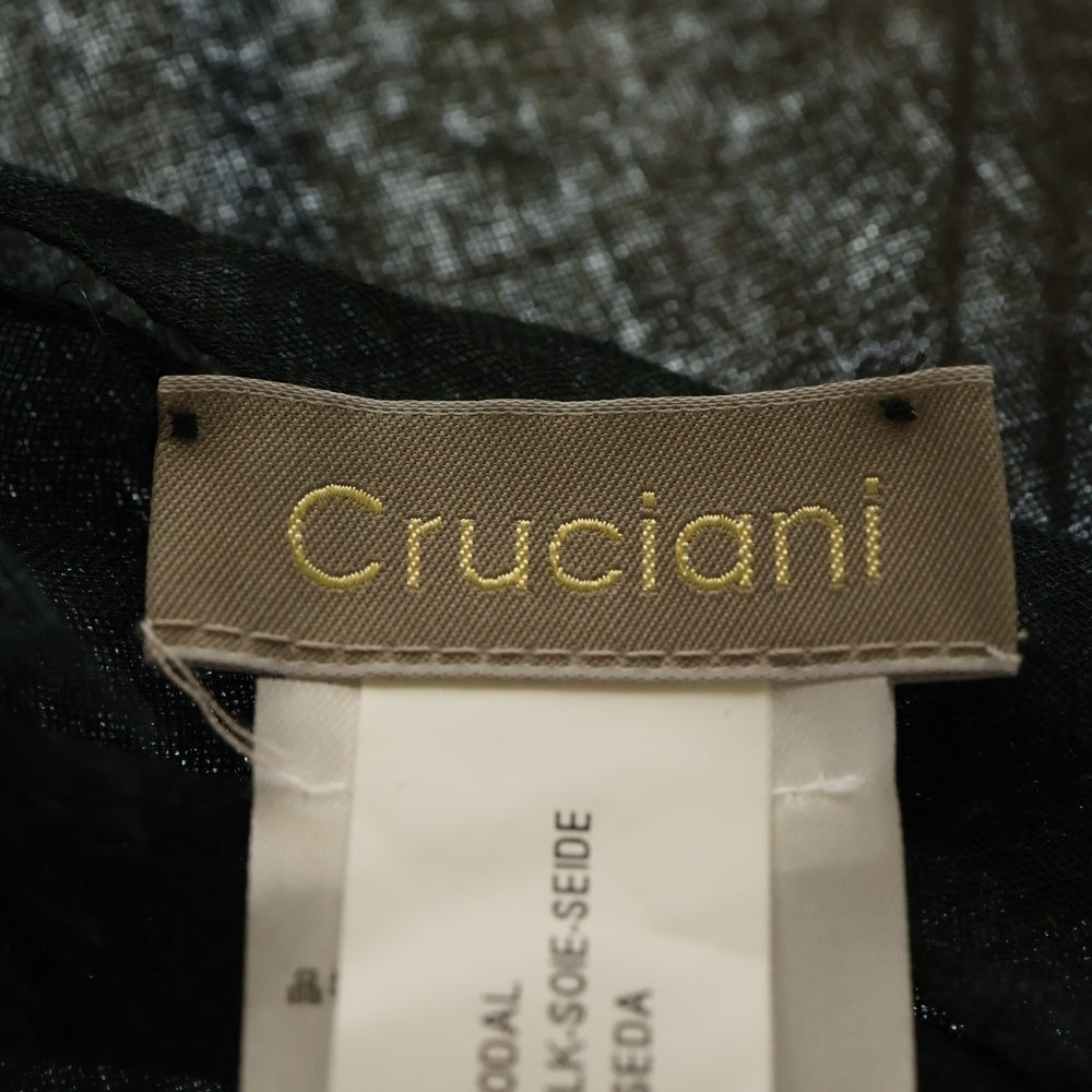 Cruciani(クルチアーニ) 総柄 レーヨンシルク スカーフ ストール マフラー レッド/ブラック AC12 015