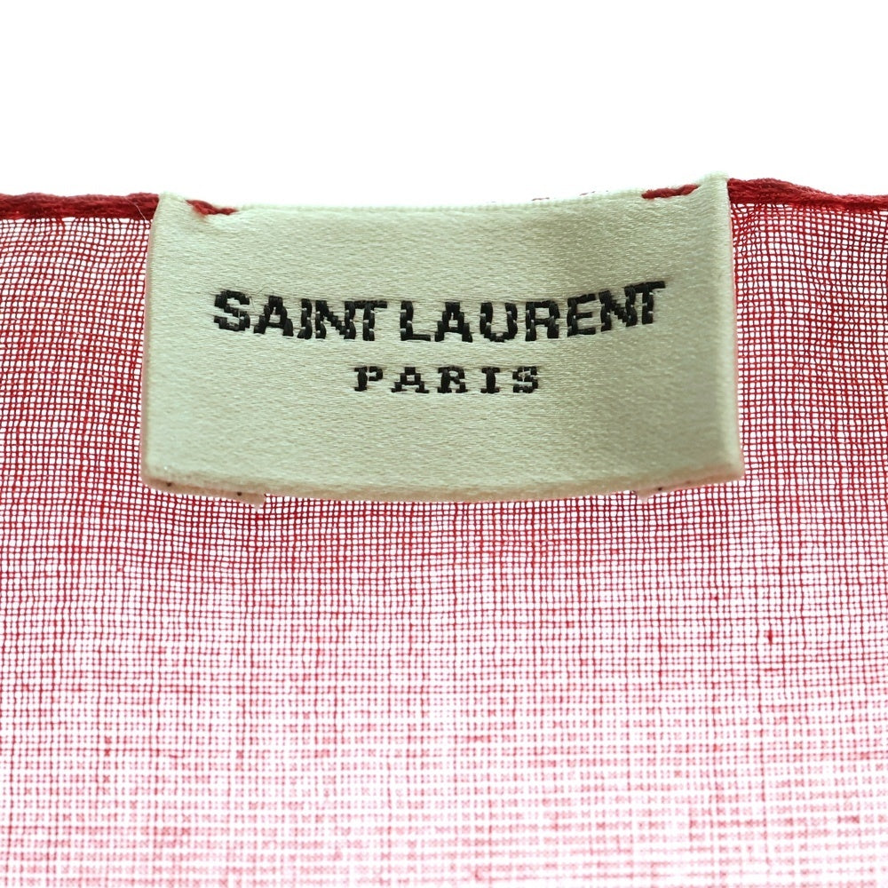 SAINT LAURENT PARIS(サンローランパリ) ペイズリー 総柄 バンダナ スカーフ レッド