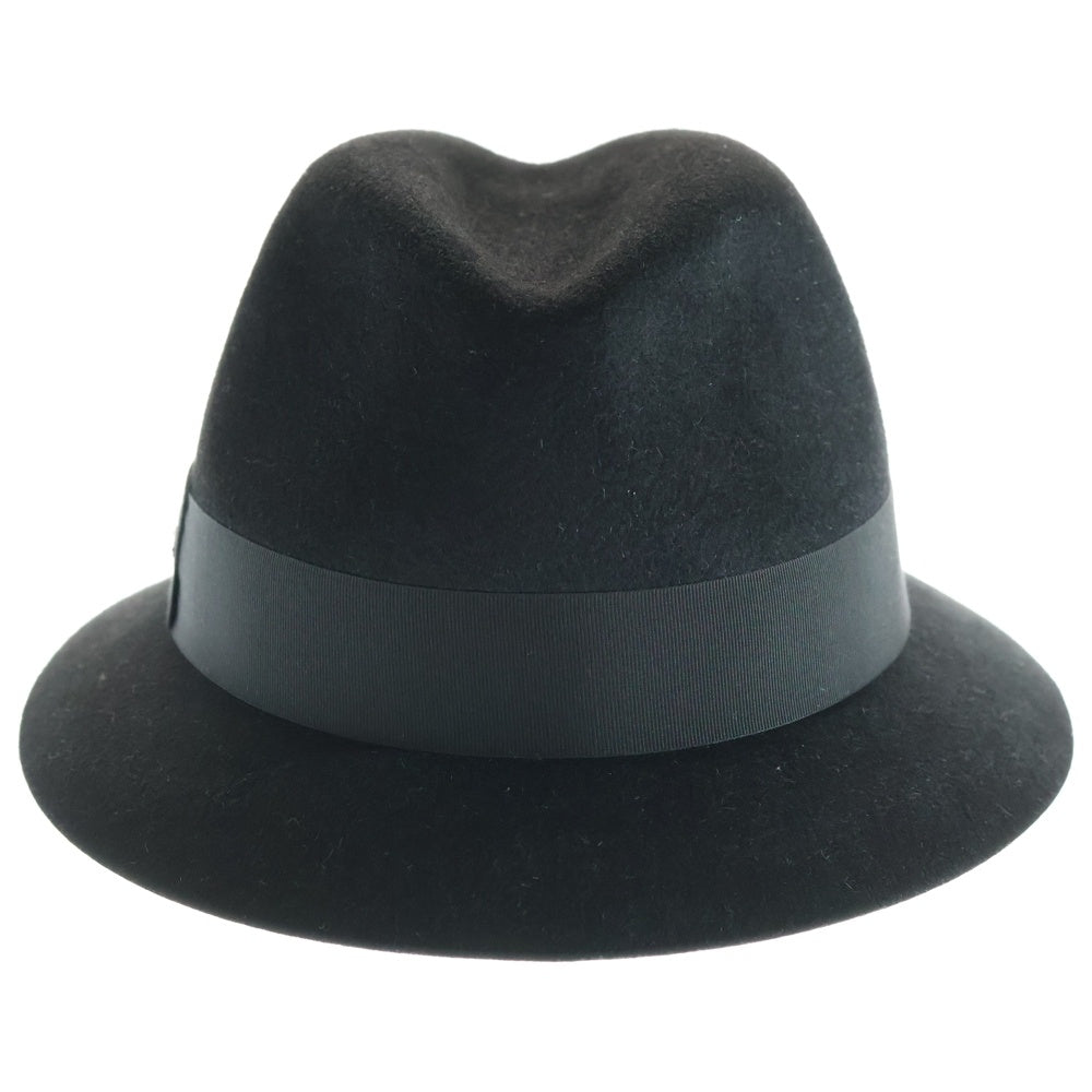 SAINT LAURENT PARIS(サンローランパリ) CHAPEAU LIAM シャポー ウール ロゴプレート 中折れハット 帽子 ブラック 634242-4YG07