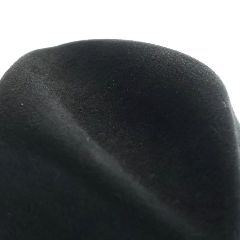 SAINT LAURENT PARIS(サンローランパリ) CHAPEAU LIAM シャポー ウール ロゴプレート 中折れハット 帽子 ブラック 634242-4YG07