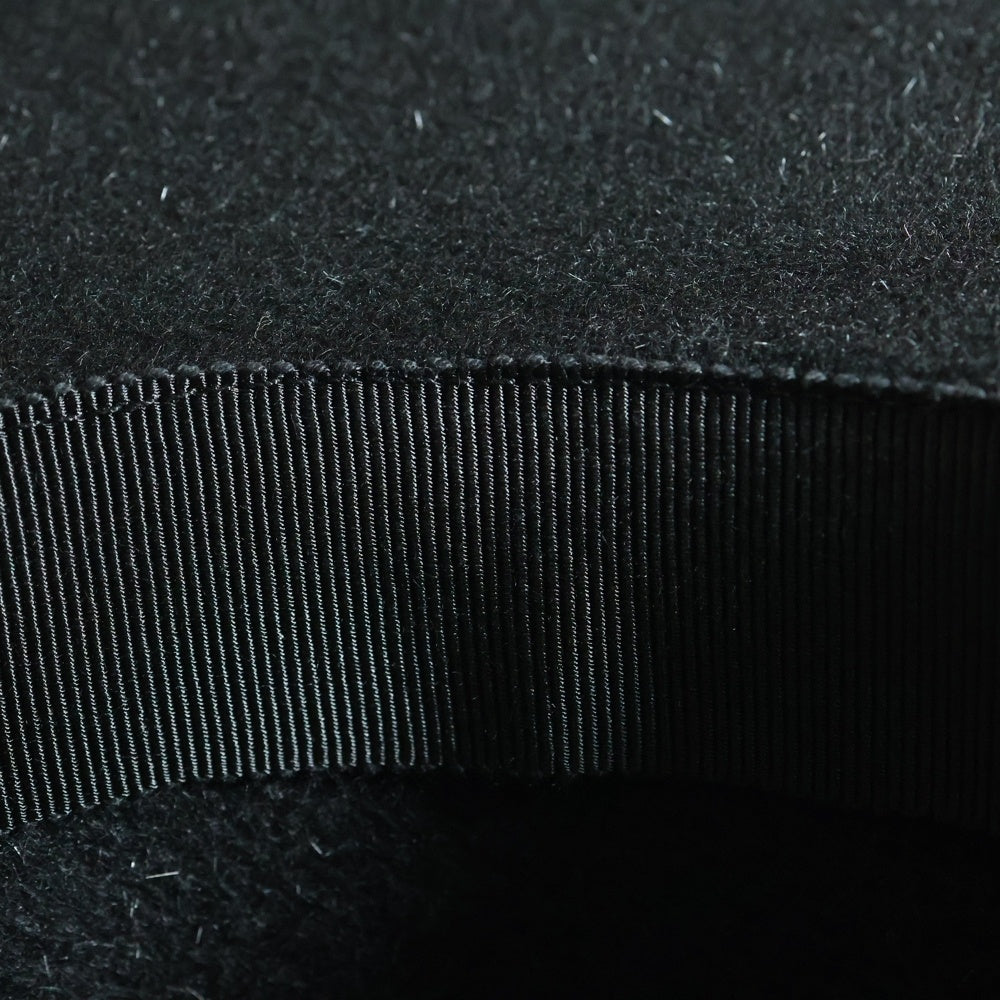 SAINT LAURENT PARIS(サンローランパリ) CHAPEAU LIAM シャポー ウール ロゴプレート 中折れハット 帽子 ブラック 634242-4YG07