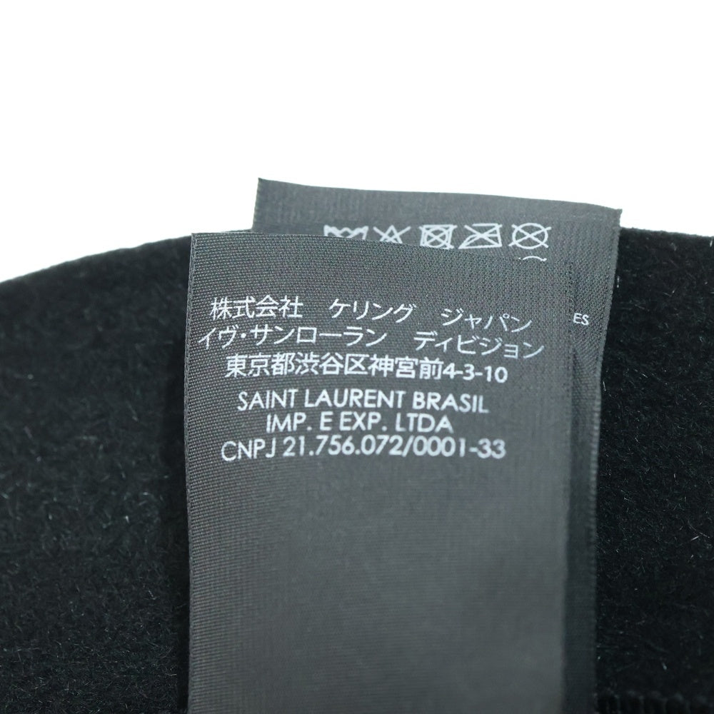 SAINT LAURENT PARIS(サンローランパリ) CHAPEAU LIAM シャポー ウール ロゴプレート 中折れハット 帽子 ブラック 634242-4YG07