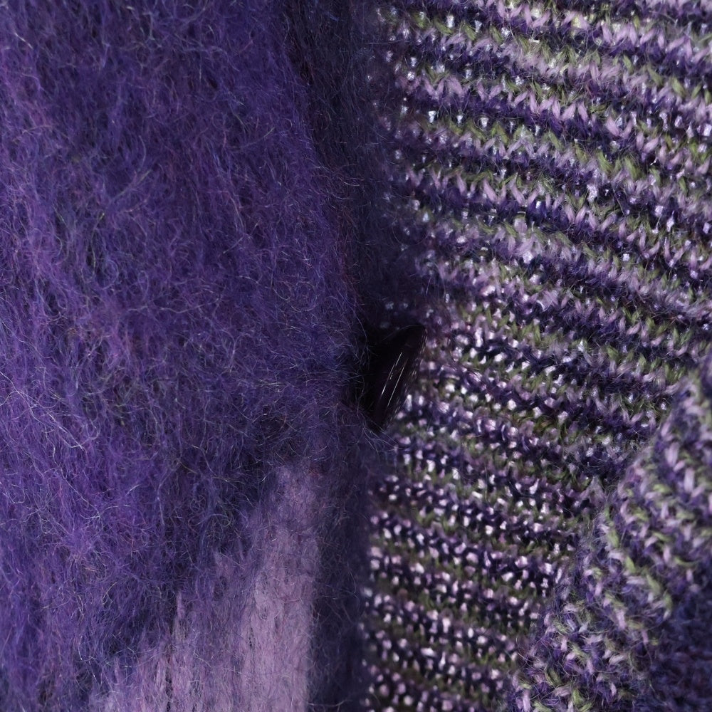 Needles(ニードルス) 19AW MOHAIR CARDIGAN MOSAIC モヘア 総柄ダイヤチェック カーディガン パープル FK234