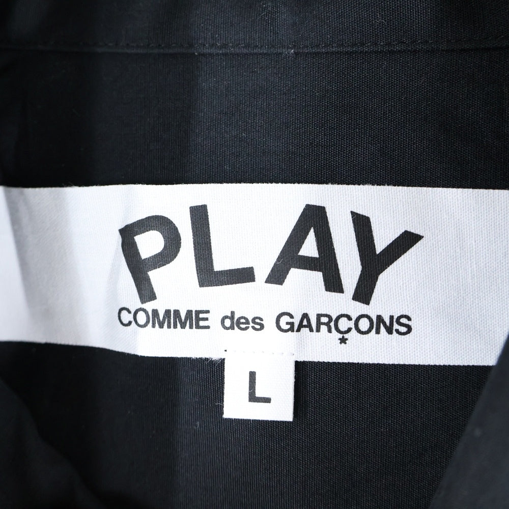 PLAY COMME des GARCONS(プレイコムデギャルソン) 23SS AD2023 ハートロゴワッペン 長袖 シャツ ブラック AZ-B004