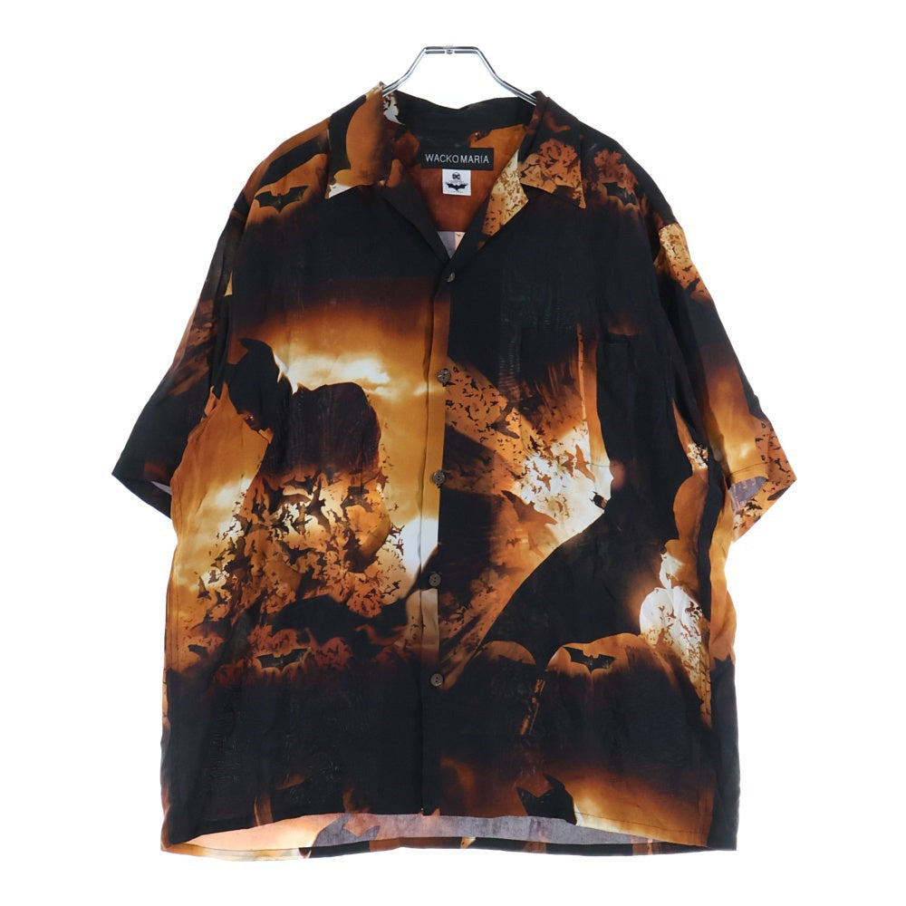 WACKO MARIA(ワコマリア) 25SS ×DARKNIGHT S/S HAWAIIAN SHIRT ダークナイト オープンカラー ハワイアン レーヨン 半袖シャツ ブラウン/ブラック