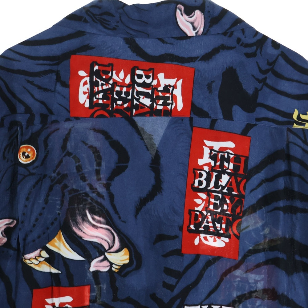 WACKO MARIA(ワコマリア) 22AW ×BLACKEYEPATCH HAWAIIAN SHIRT S/S ブラックアイパッチ オープンカラー ハワイアン レーヨン 半袖シャツ ネイビー