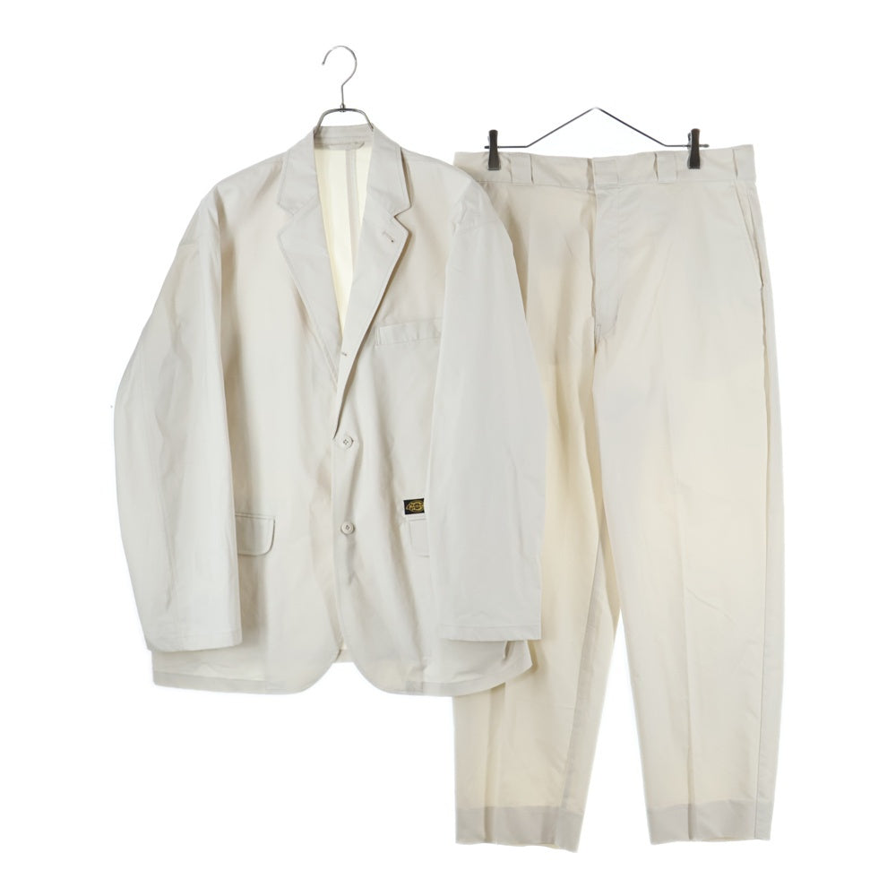 Dickies(ディッキーズ) 24SS ×TRIPSTER トリップスター 4B テーラードジャケット スラックス ロングパンツ ワーク セットアップスーツ ホワイト 241M10BM01/241M40BM01