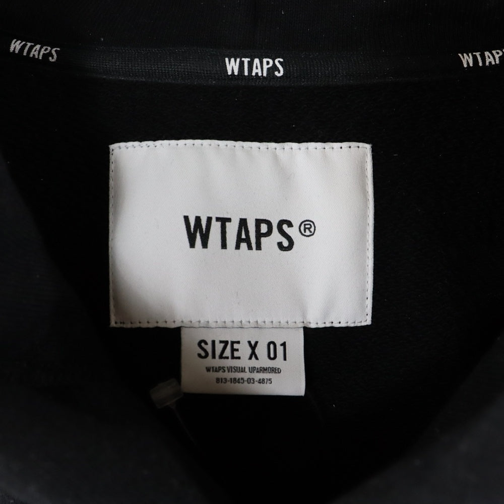 WTAPS(ダブルタップス) 25SS WTAPS SIGN HOODIE フロントロゴパッチ プルオーバーパーカー スウェットフーディ ブラック 251ATDT-CSM02