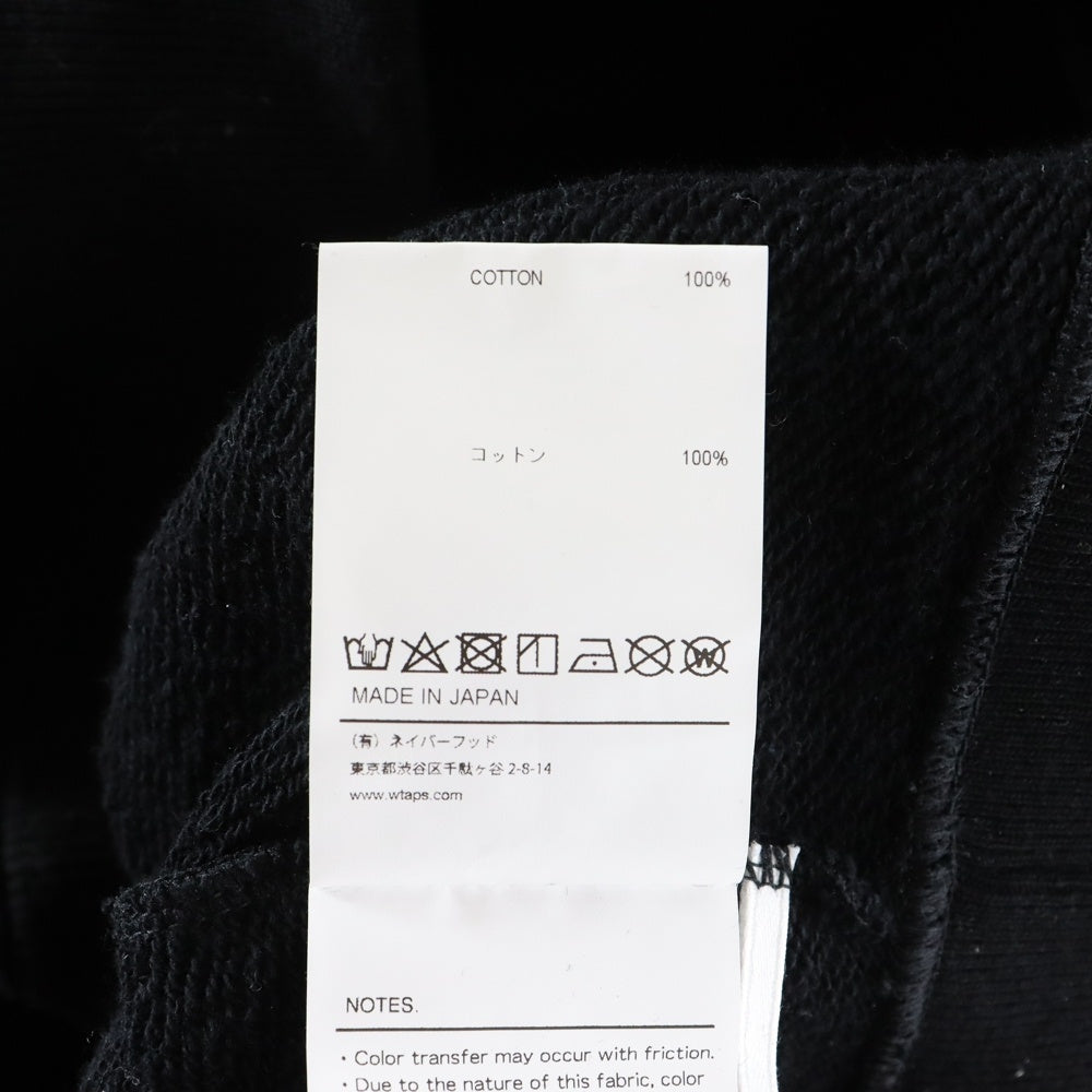 WTAPS(ダブルタップス) 25SS WTAPS SIGN HOODIE フロントロゴパッチ プルオーバーパーカー スウェットフーディ ブラック 251ATDT-CSM02