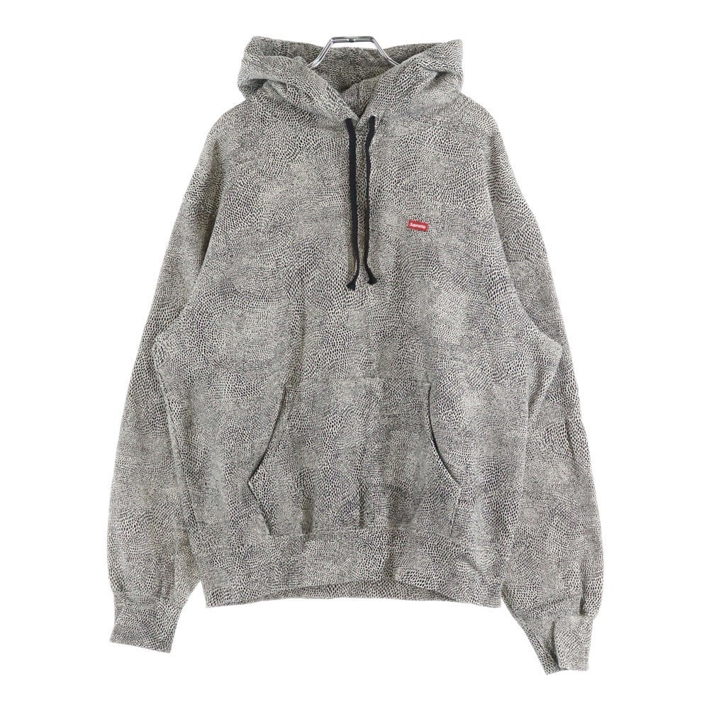 SUPREME(シュプリーム) Small Box Hooded Sweatshirt Snakeskin スモールボックスロゴ プルオーバーパーカー スウェットフーディ スネークスキン グレー