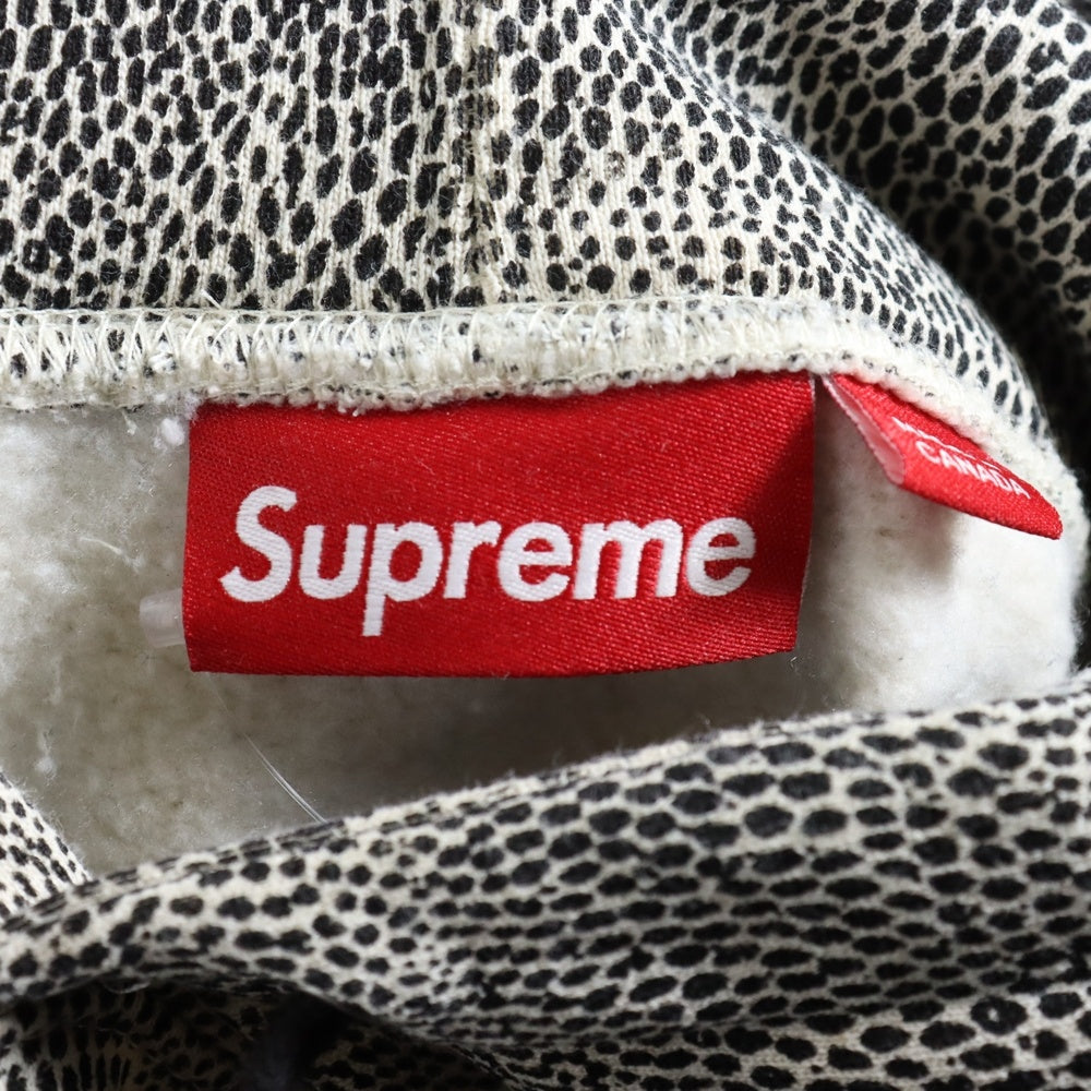 SUPREME(シュプリーム) Small Box Hooded Sweatshirt Snakeskin スモールボックスロゴ プルオーバーパーカー スウェットフーディ スネークスキン グレー