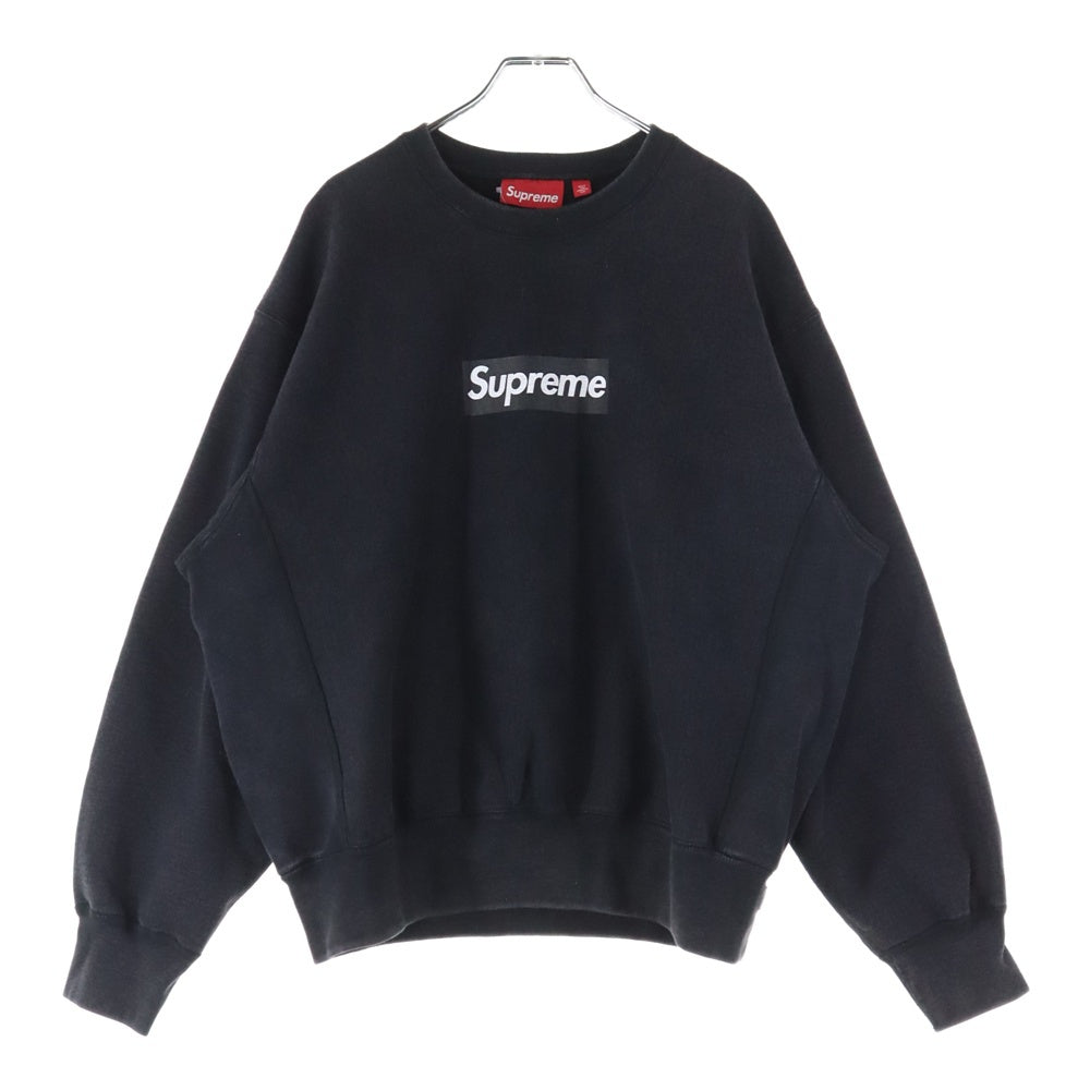 SUPREME(シュプリーム) 25SS Washed Box Logo Crewneck ウォッシュドボックスロゴ クルーネック スウェットトレーナー ブラック