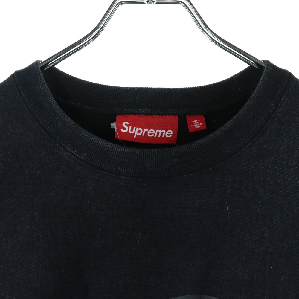 SUPREME(シュプリーム) 25SS Washed Box Logo Crewneck ウォッシュドボックスロゴ クルーネック スウェットトレーナー ブラック
