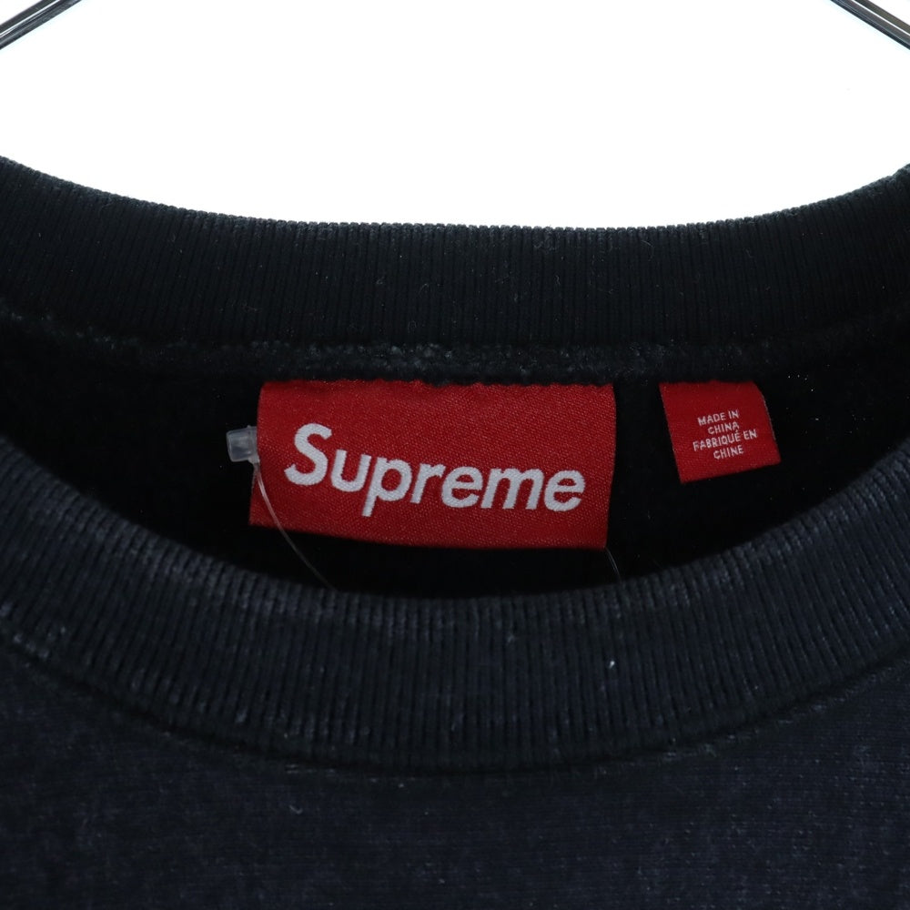 SUPREME(シュプリーム) 25SS Washed Box Logo Crewneck ウォッシュドボックスロゴ クルーネック スウェットトレーナー ブラック