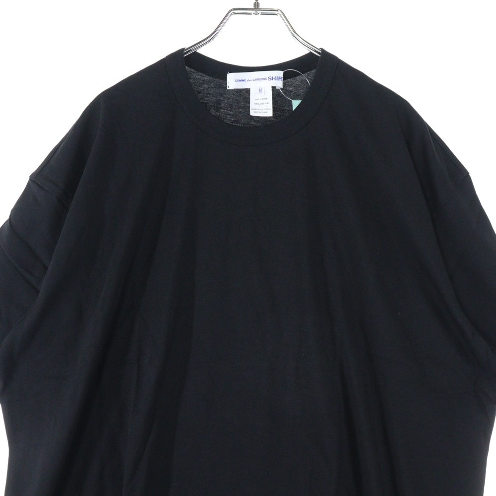 COMME des GARCONS SHIRT(コムデギャルソンシャツ) 23SS S/Sロゴ コットンジャージ クルーネック 半袖Tシャツ カットソー ブラック FK-T015