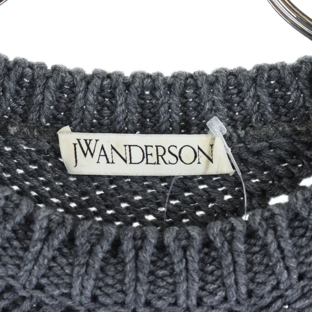 J.W.ANDERSON(ジェー ダブリュー アンダーソン) リブ編み ショート丈 ニットセーター グレー レディース
