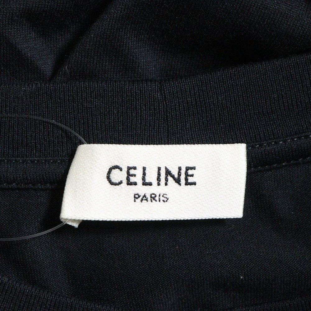 CELINE(セリーヌ) ラインストーンデザイン クルーネック半袖Tシャツ ブラック 2X98H671Q