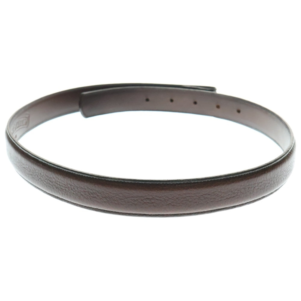 CHROME HEARTS(クロムハーツ) 1.0 STRAP 1.0inch スクロールレーベルリベッツ レザーベルト ブラウン