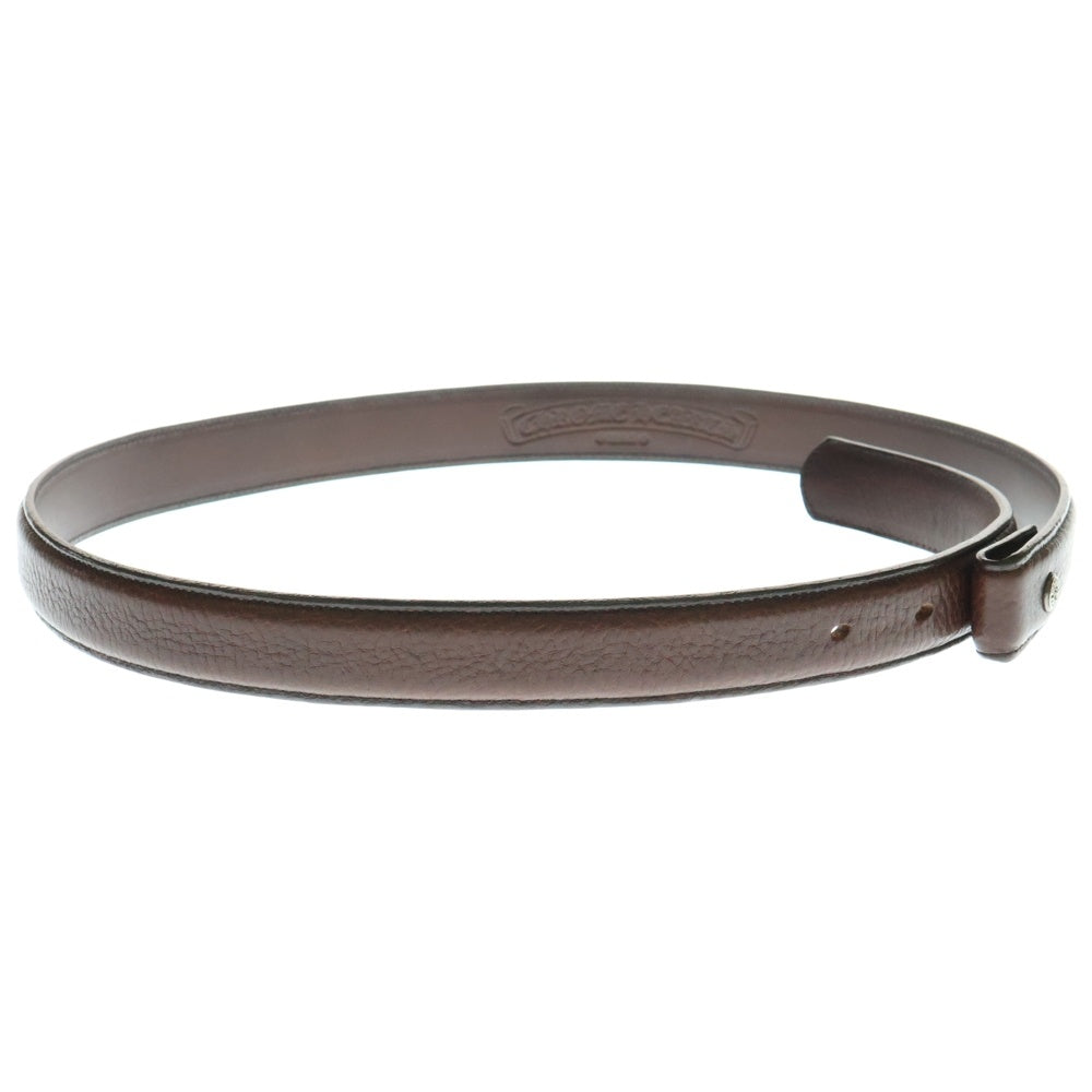 CHROME HEARTS(クロムハーツ) 1.0 STRAP 1.0inch スクロールレーベルリベッツ レザーベルト ブラウン