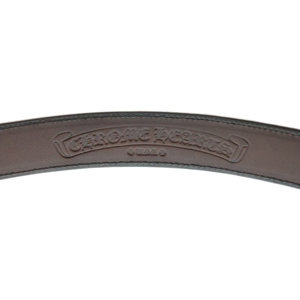 CHROME HEARTS(クロムハーツ) 1.0 STRAP 1.0inch スクロールレーベルリベッツ レザーベルト ブラウン