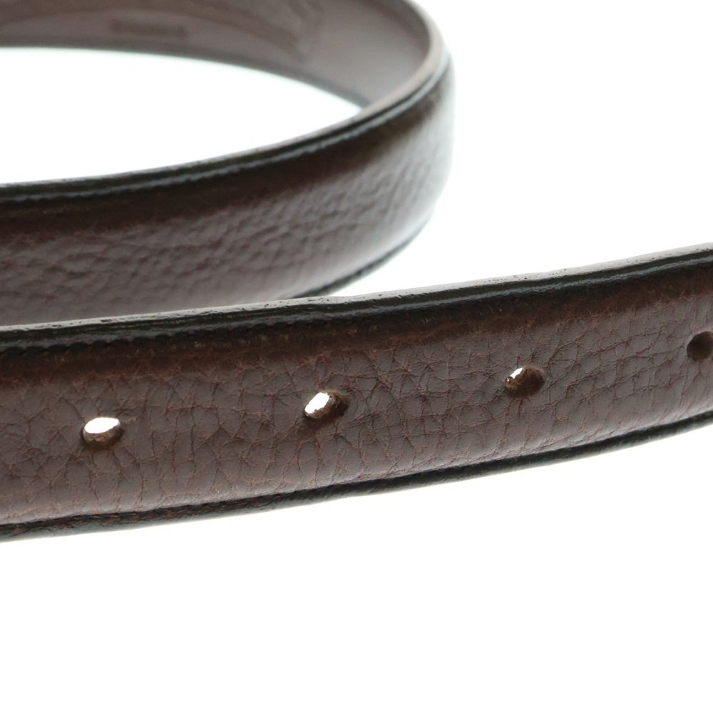 CHROME HEARTS(クロムハーツ) 1.0 STRAP 1.0inch スクロールレーベルリベッツ レザーベルト ブラウン