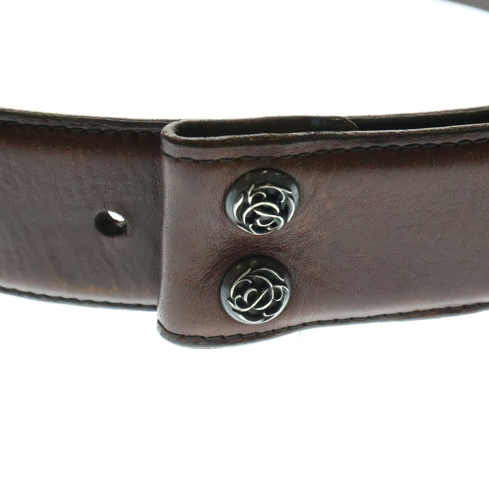 CHROME HEARTS(クロムハーツ) 1.5 STRAP 1.5inch フローラルリベッツ レザーベルト ブラウン