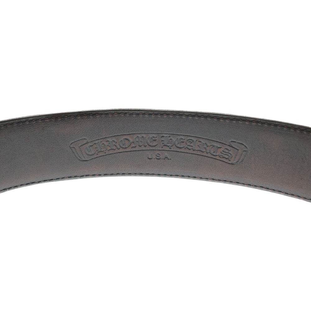 CHROME HEARTS(クロムハーツ) 1.5 STRAP 1.5inch フローラルリベッツ レザーベルト ブラウン