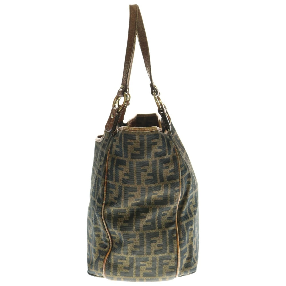 FENDI(フェンディ) ズッカ柄 ジャガード キャンバス ショルダーバッグ ブラウン レディース 2381-8BH187-ZY4-089