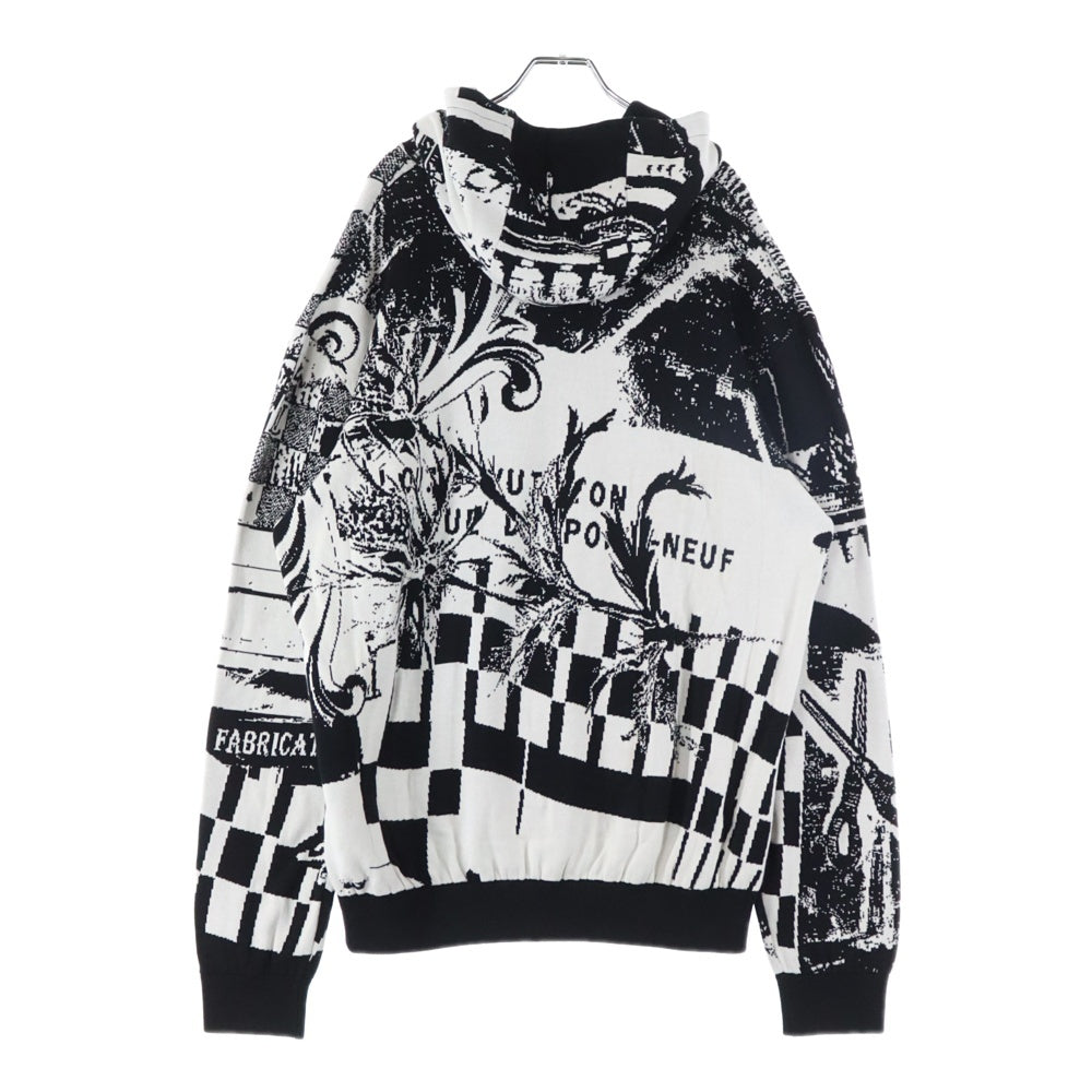LOUIS VUITTON(ルイヴィトン) 23SS パリコラージュジャカードプルオーバーパーカー フーディー ブラック/ホワイト RM231 TB7 HON82W