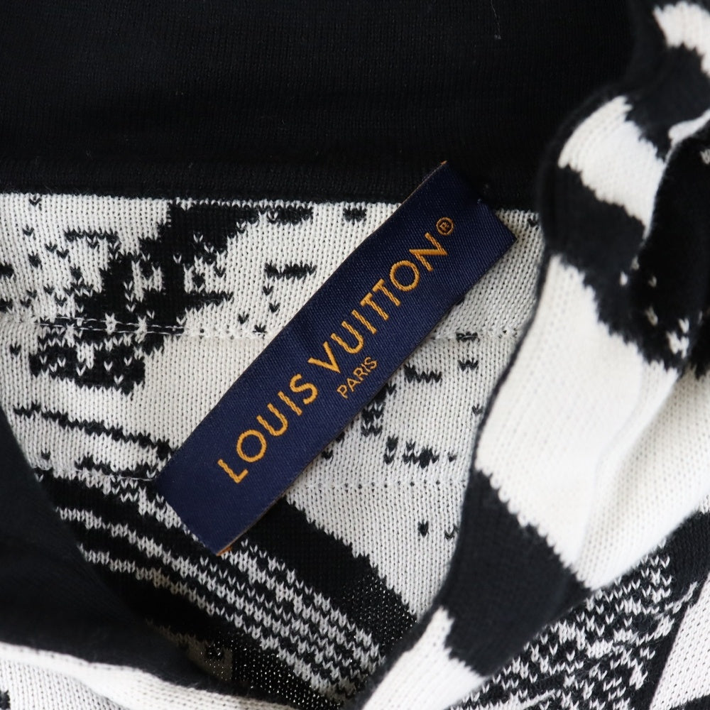 LOUIS VUITTON(ルイヴィトン) 23SS パリコラージュジャカードプルオーバーパーカー フーディー ブラック/ホワイト RM231 TB7 HON82W