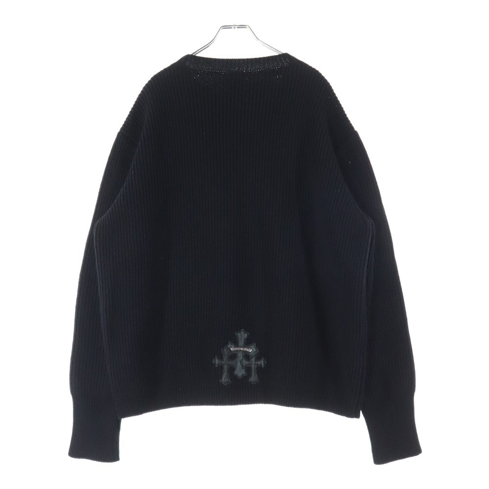 CHROME HEARTS(クロムハーツ) Y NOT ワイノット セメタリークロスパッチ刺繍 カシミアニットセーター ブラック