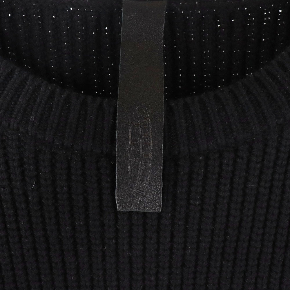 CHROME HEARTS(クロムハーツ) Y NOT ワイノット セメタリークロスパッチ刺繍 カシミアニットセーター ブラック
