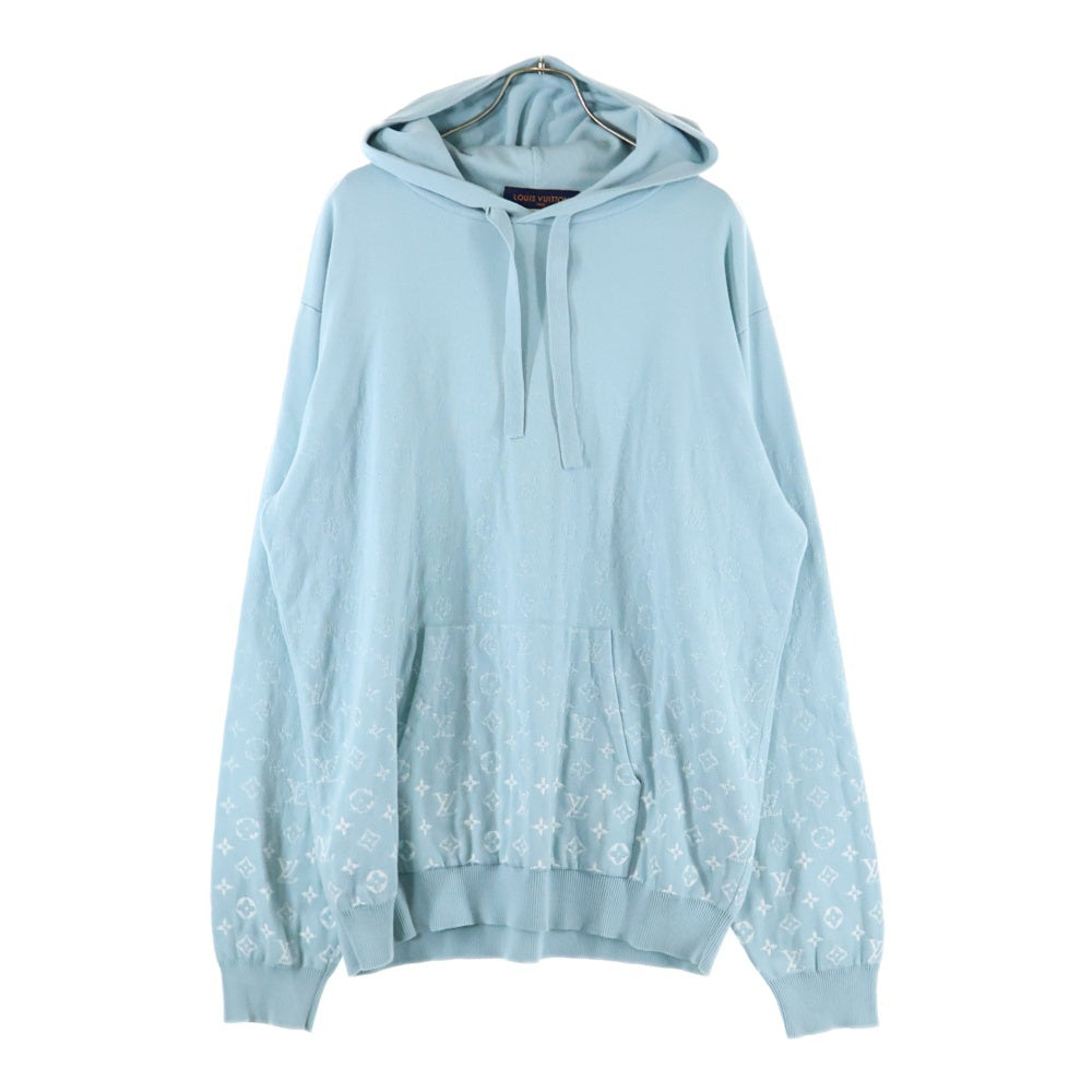 LOUIS VUITTON(ルイヴィトン) 23SS モノグラム グラディエント ジャガード コットン ニット プルオーバーパーカー ライトブルー RM231Q USO HNN45W