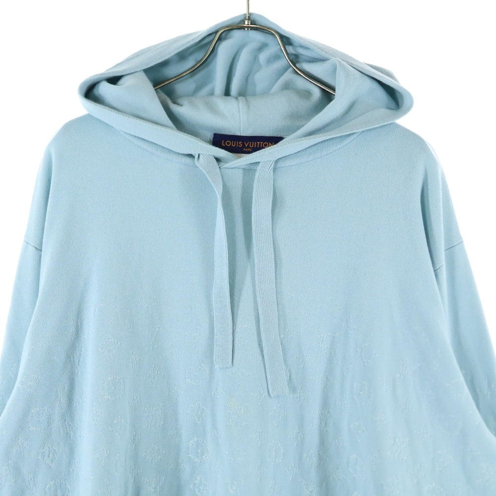 LOUIS VUITTON(ルイヴィトン) 23SS モノグラム グラディエント ジャガード コットン ニット プルオーバーパーカー ライトブルー RM231Q USO HNN45W