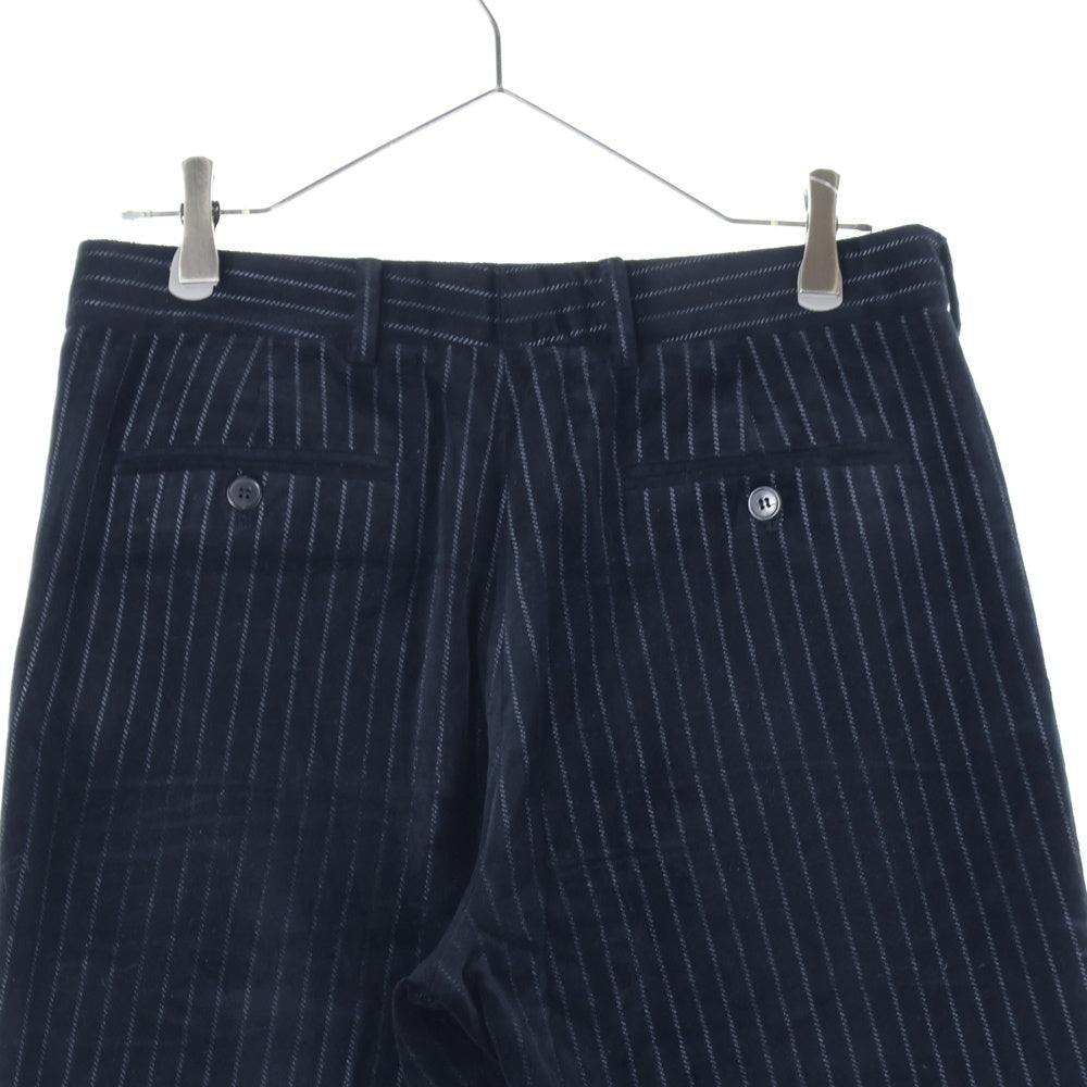SAINT LAURENT PARIS(サンローランパリ) ストライプベロアロングパンツ ブラック 666274 Y1D75